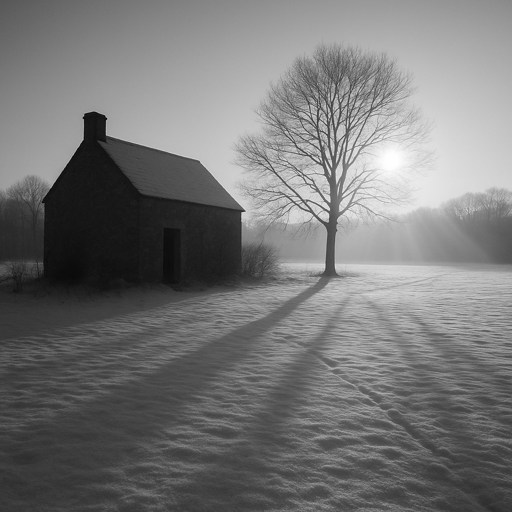Luz oblicua sobre la nieve